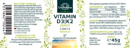 Vitamin D3 / K2 MK7 5000ie - Image 2