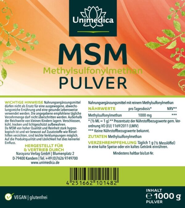 MSM em pó 400g | Mãe Gaia