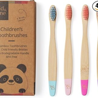 Escova de dentes de bambu orgânico para crianças